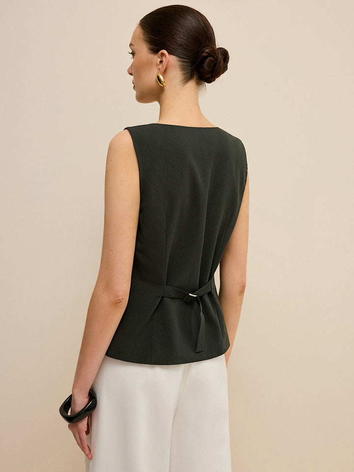 Pinstripe V-Neck Weste