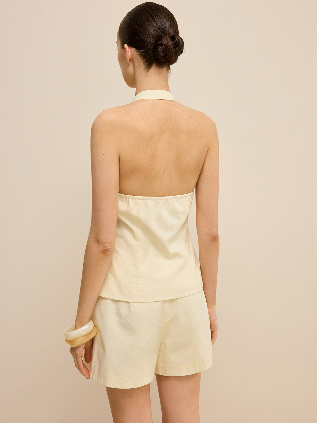 Halter Cut-Out Oberteil und Shorts Set