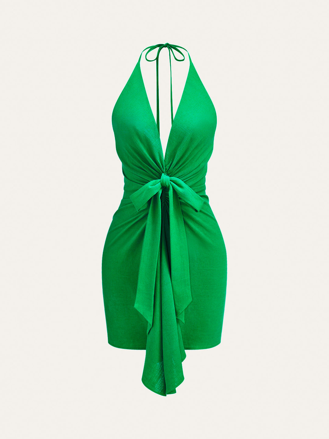 Kleid mit Halter-Ausschnitt und Knoten