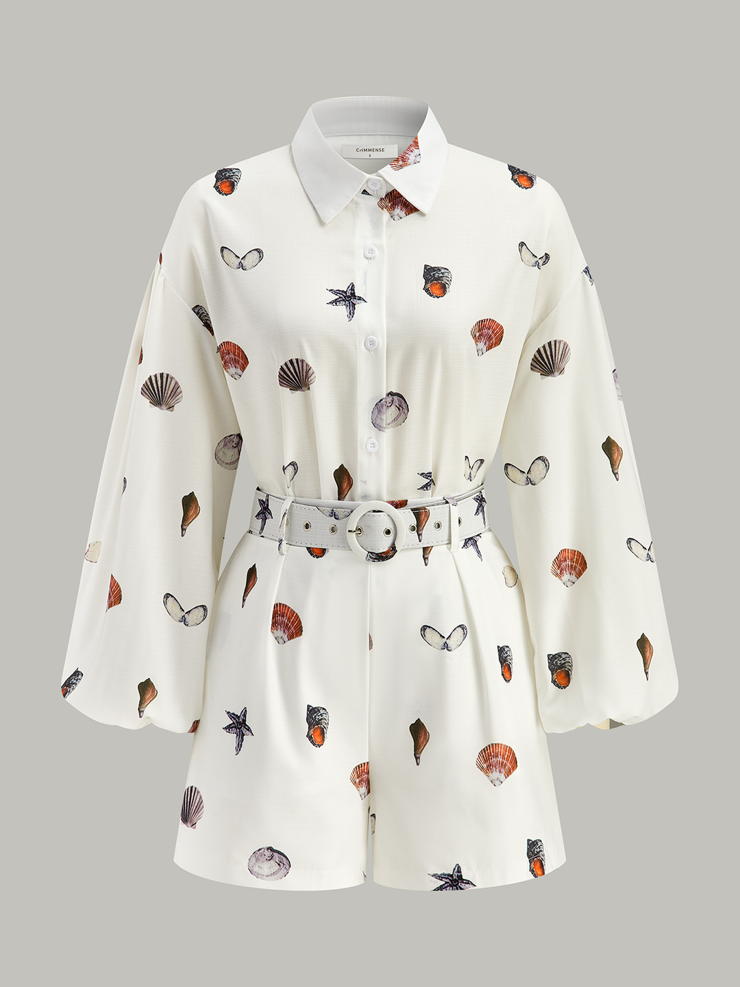 Gürtel-Romper mit Muschelprint