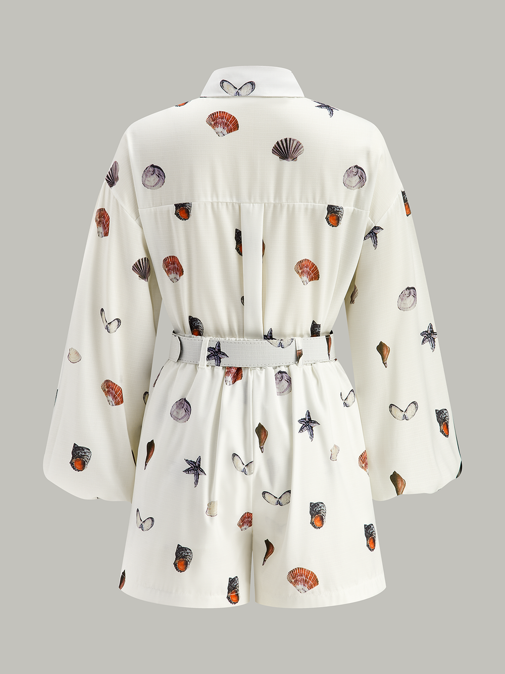 Gürtel-Romper mit Muschelprint