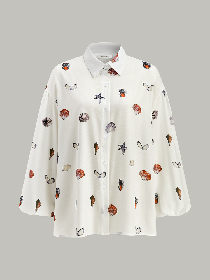 Gürtel-Romper mit Muschelprint