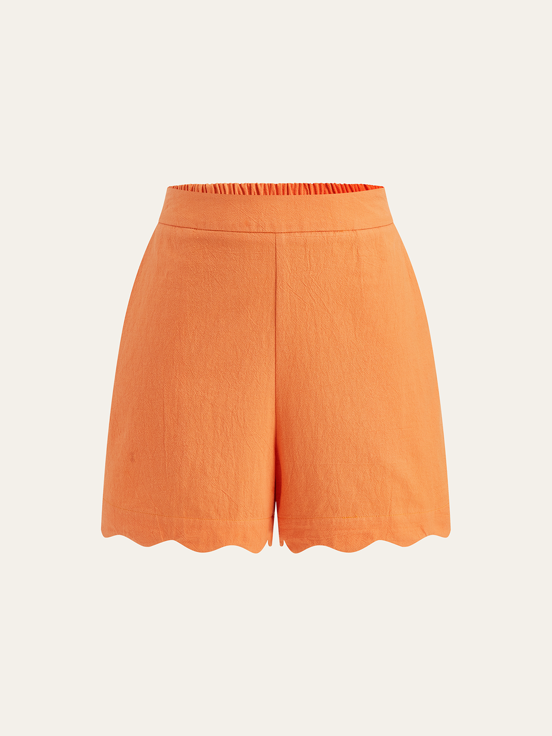 Scallop-Saum-Camisole-Oberteil-und-Shorts-Set