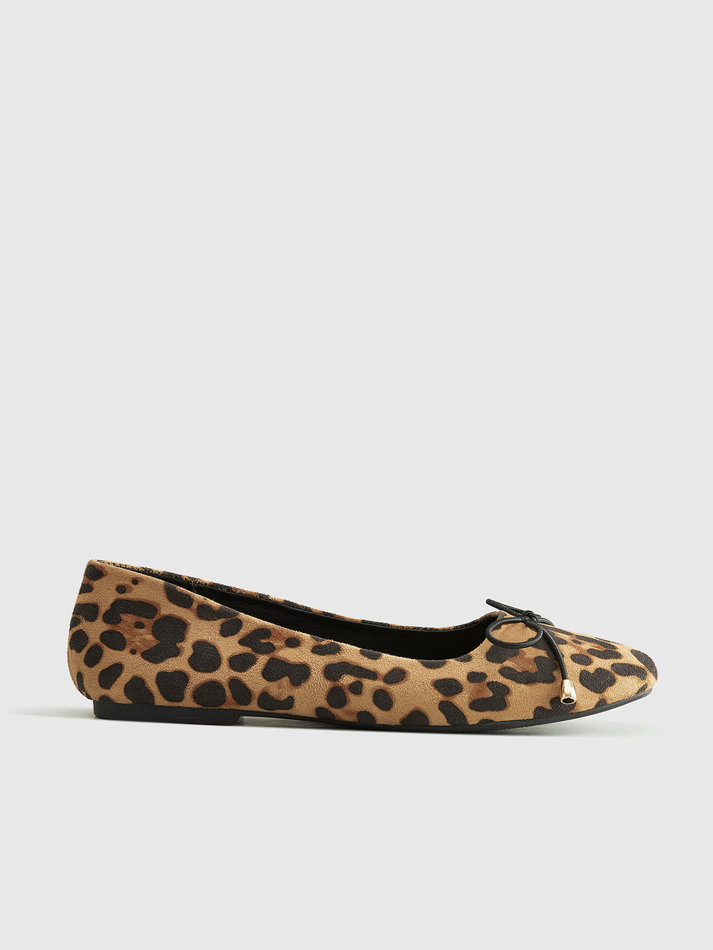 Ballerinas mit Schleifen-Detail und Leopardenmuster