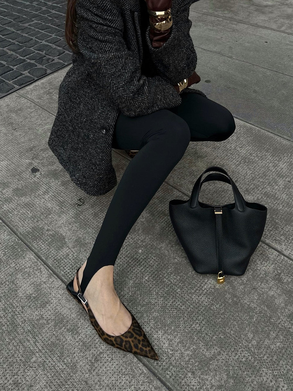 Leoparden-Pumps mit Slingback
