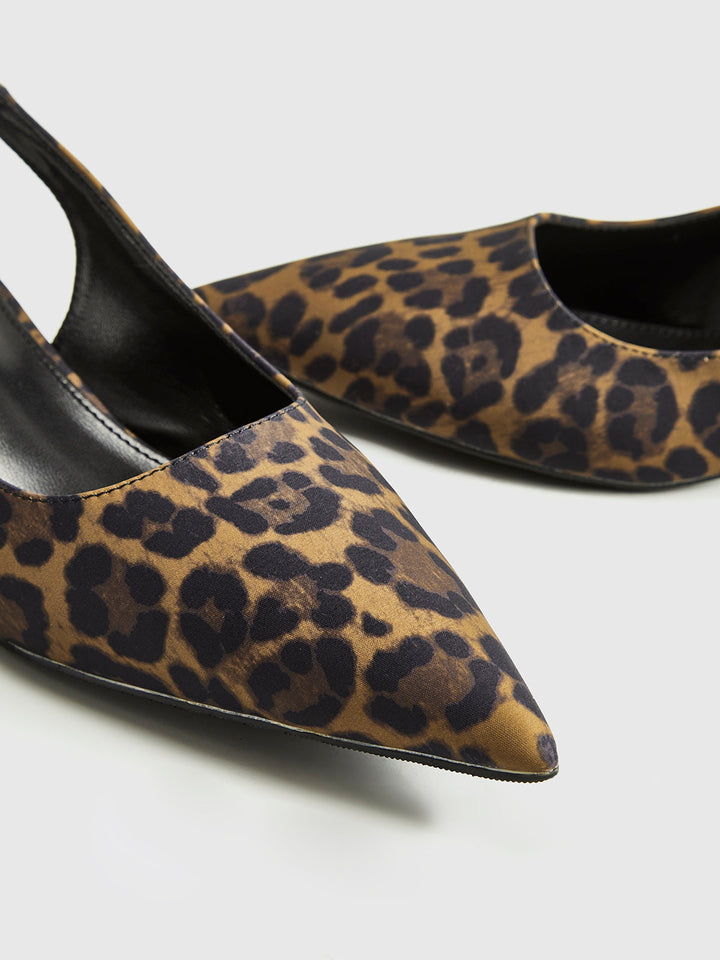 Leoparden-Pumps mit Slingback