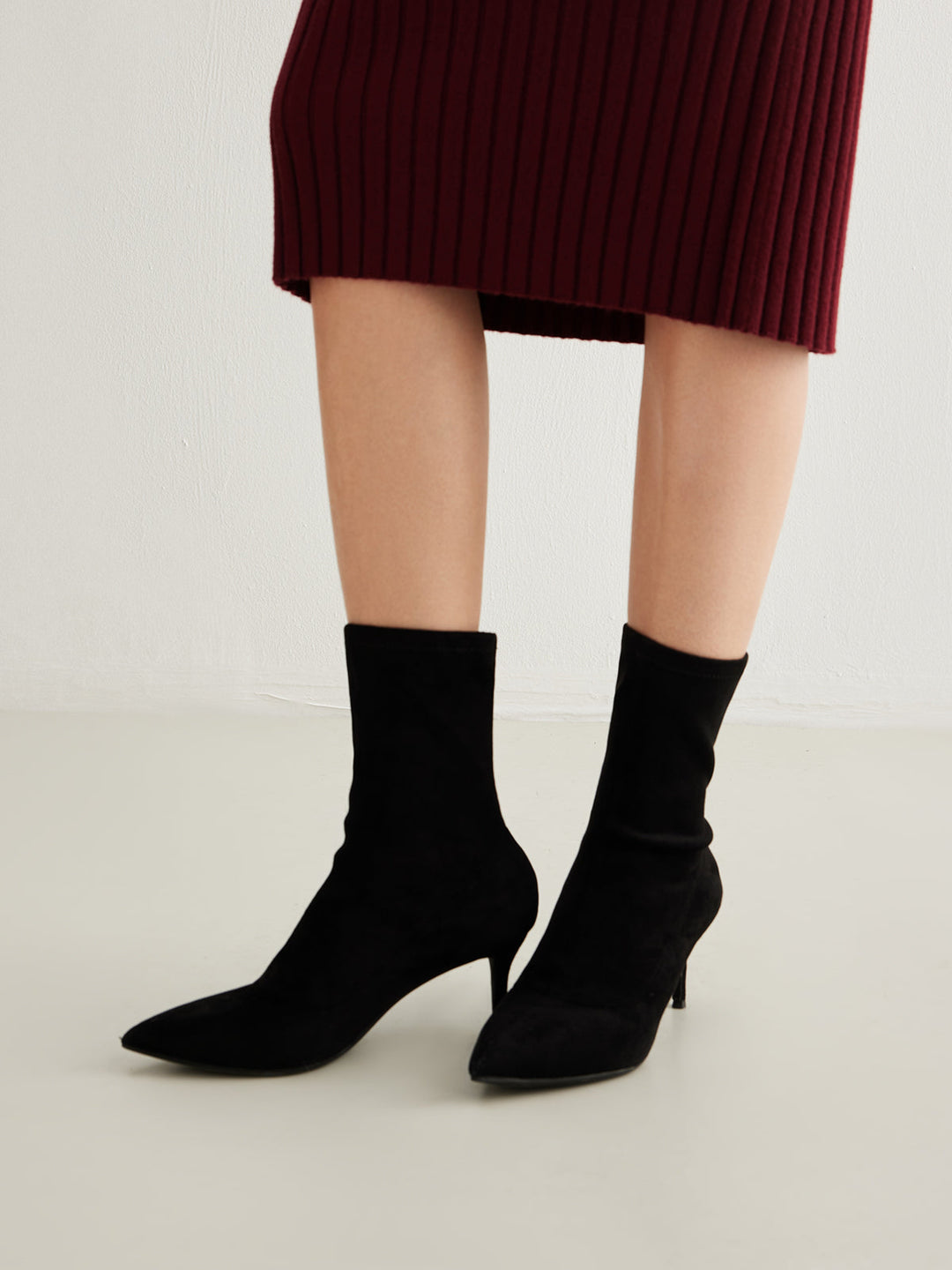 Slingback-Stiefelabsatz aus Wildleder für Knöchelhohe Stiefel