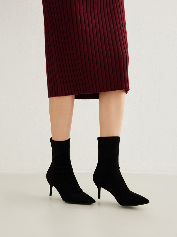 Slingback-Stiefelabsatz aus Wildleder für Knöchelhohe Stiefel