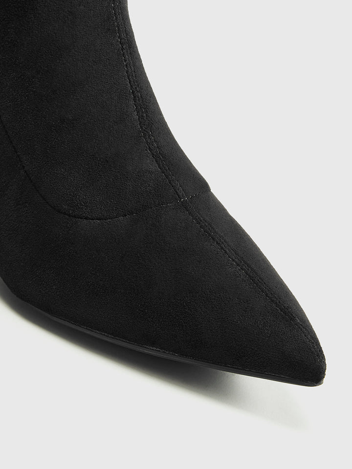 Slingback-Stiefelabsatz aus Wildleder für Knöchelhohe Stiefel