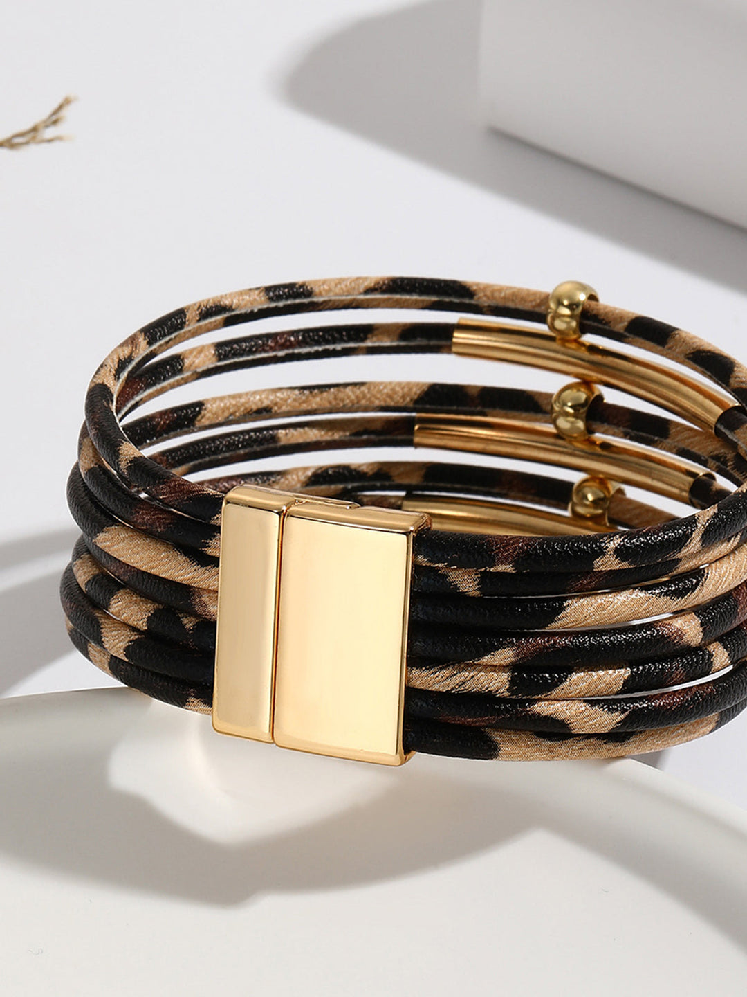 Leopardenmuster Magnetverschluss Armband