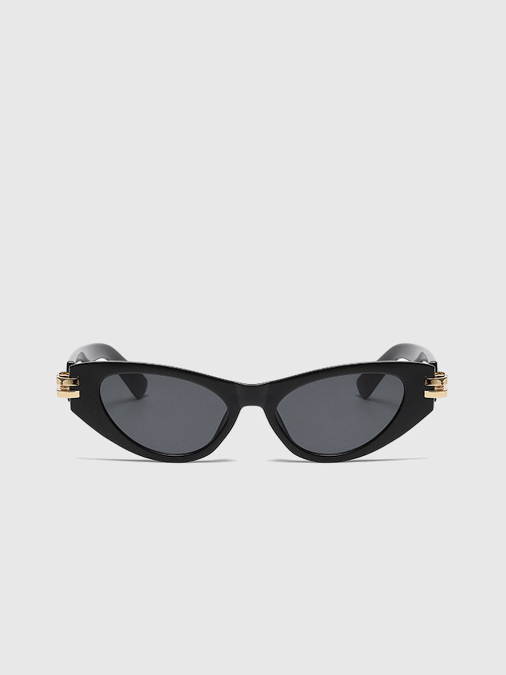Katzenaugen-Sonnenbrille mit schwarzem Rahmen