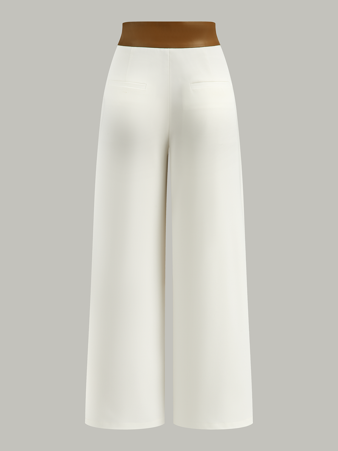 Faux-Leder 2-Tonige High-Waist Schlaghosen