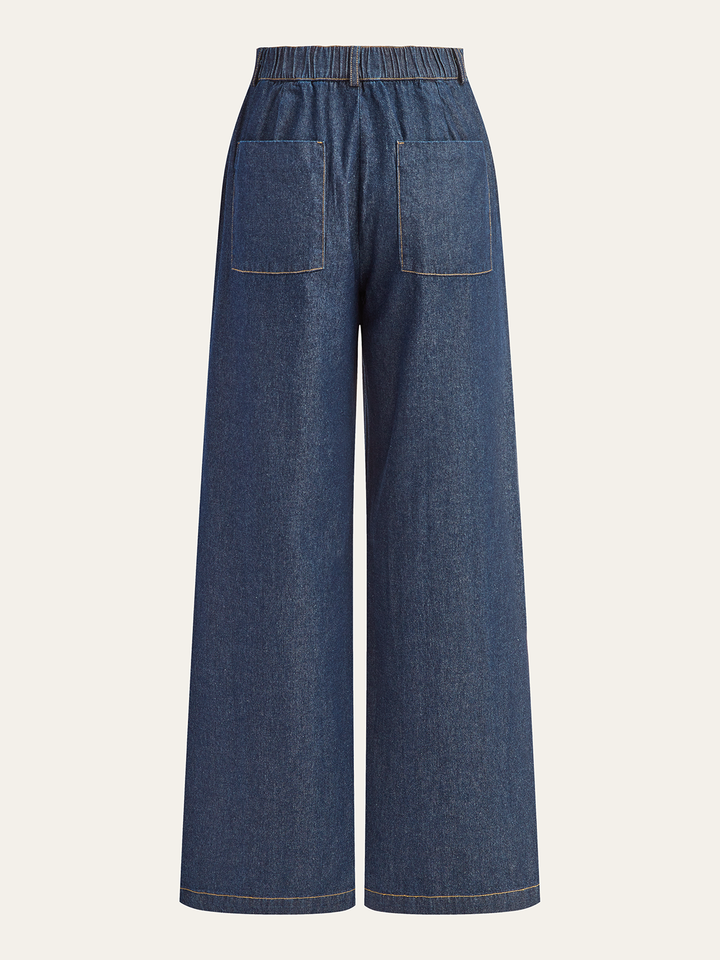 High-Waisted Wide-Leg Denim Pants auf Deutsch