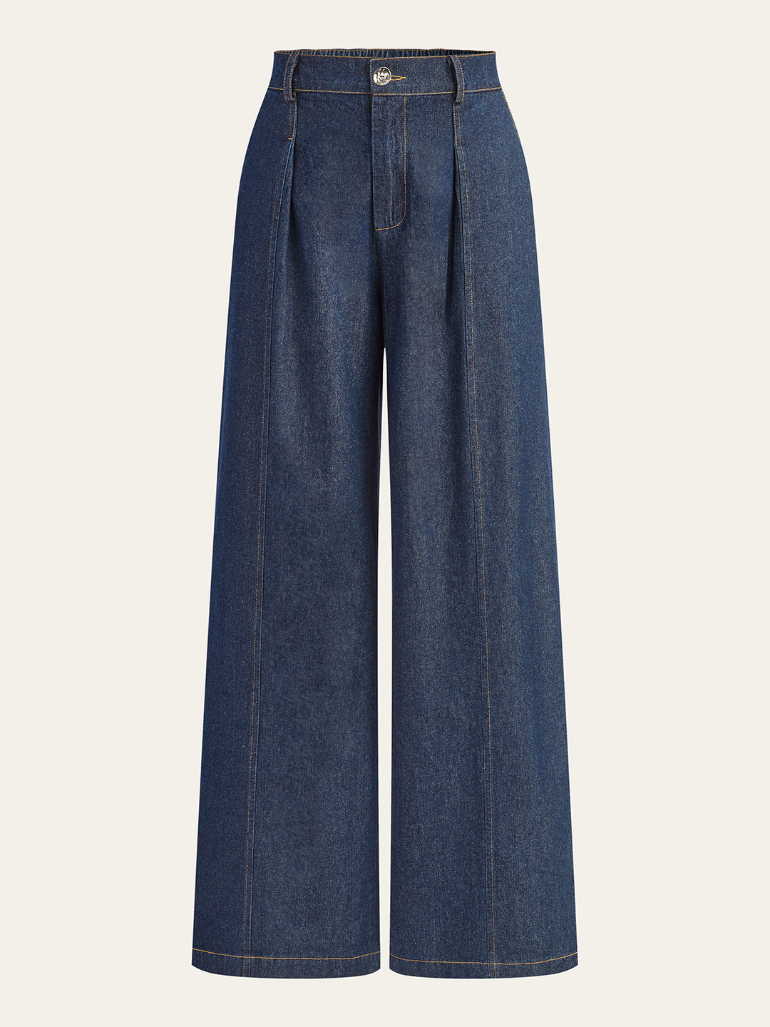 High-Waisted Wide-Leg Denim Pants auf Deutsch