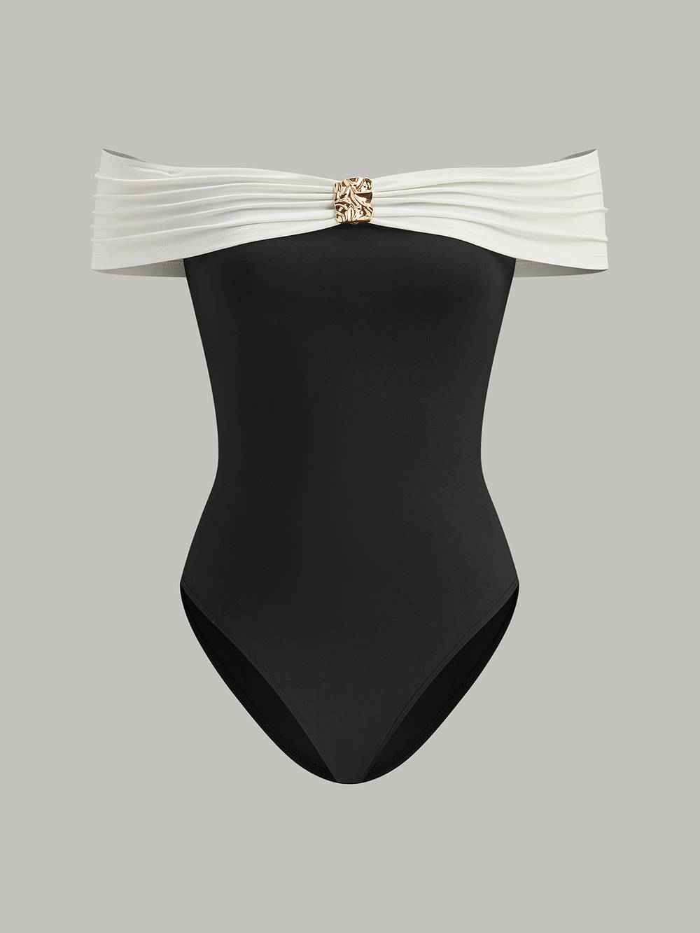 Body-Anzug mit Metalldetail und Carmen-Ausschnitt