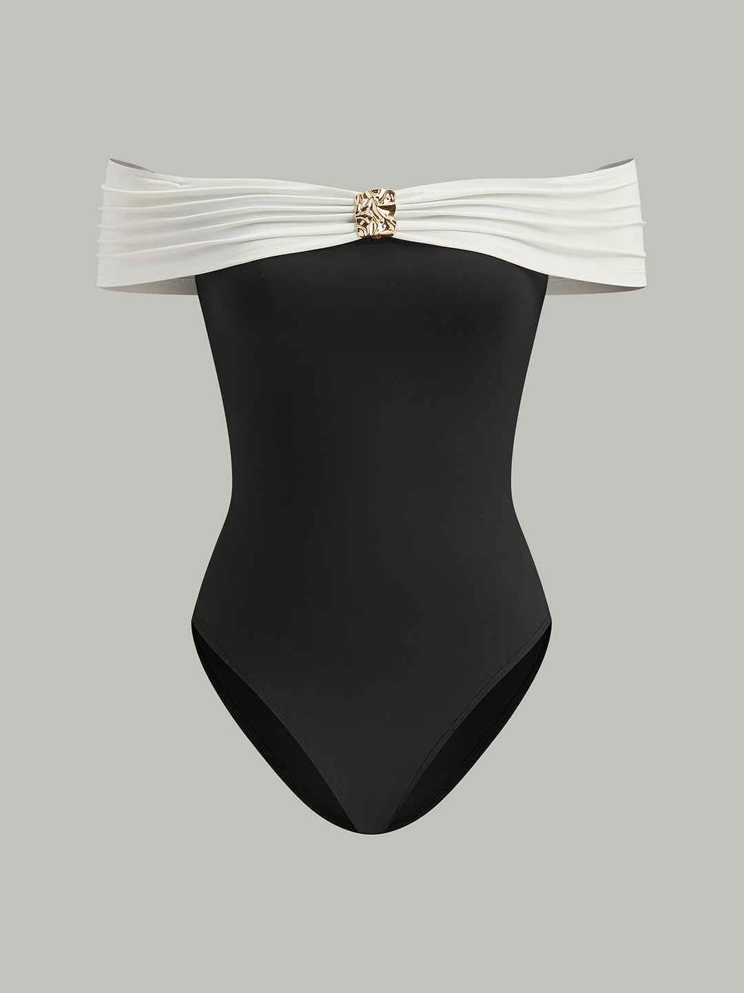 Body-Anzug mit Metalldetail und Carmen-Ausschnitt