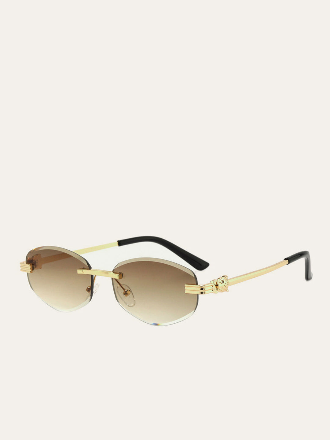 Goldfarbene randlose Gradient Sonnenbrille