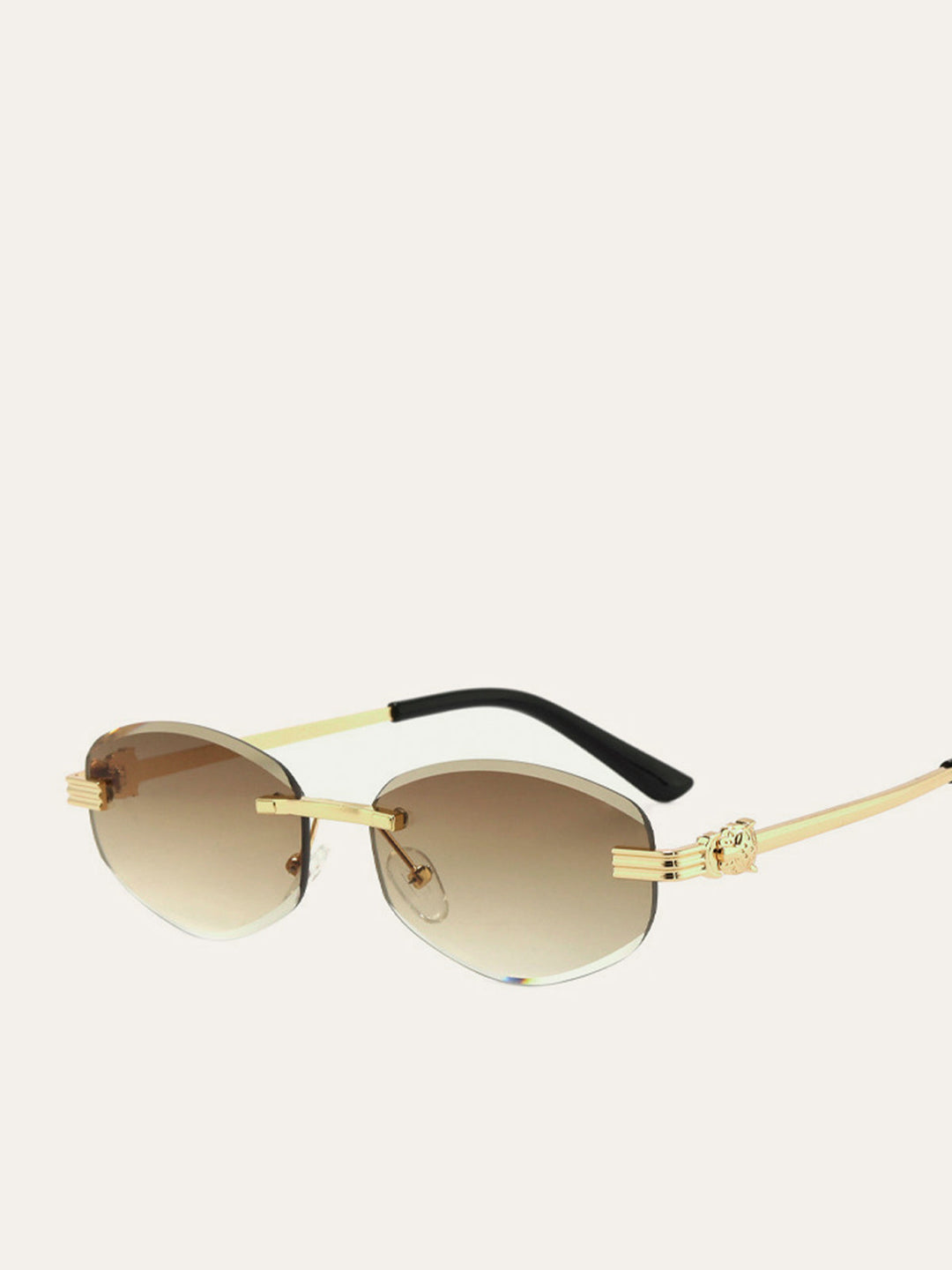 Goldfarbene randlose Gradient Sonnenbrille