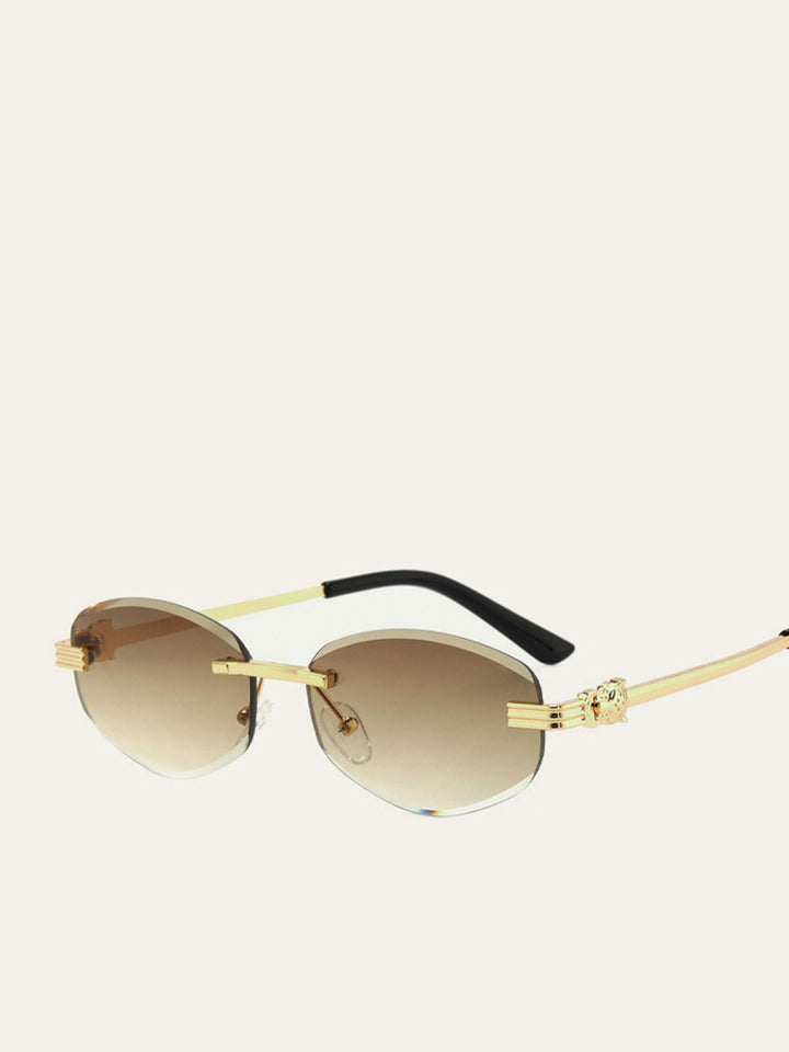 Goldfarbene randlose Gradient Sonnenbrille