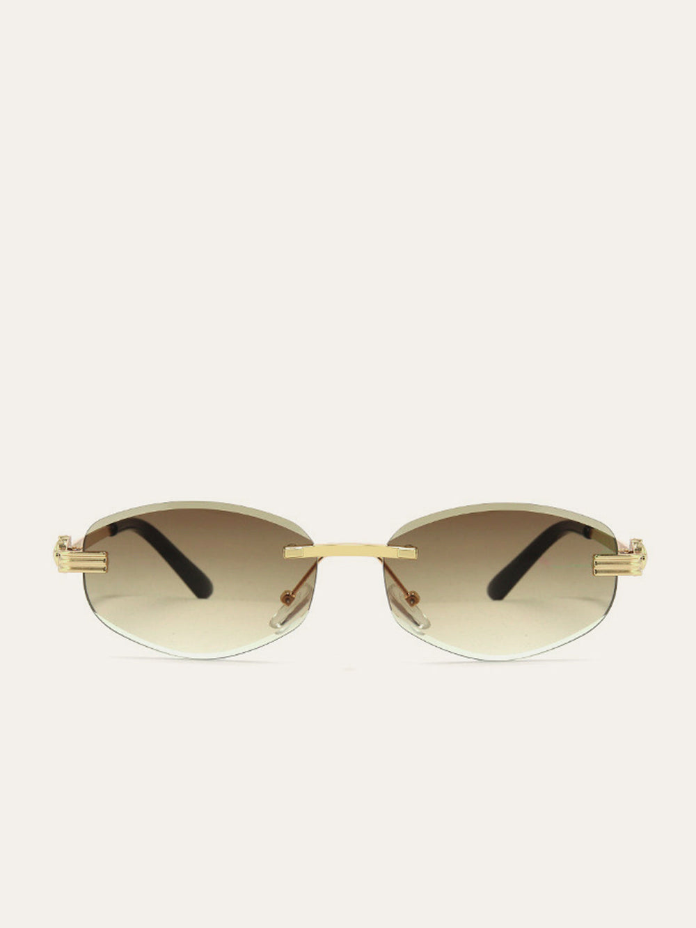 Goldfarbene randlose Gradient Sonnenbrille