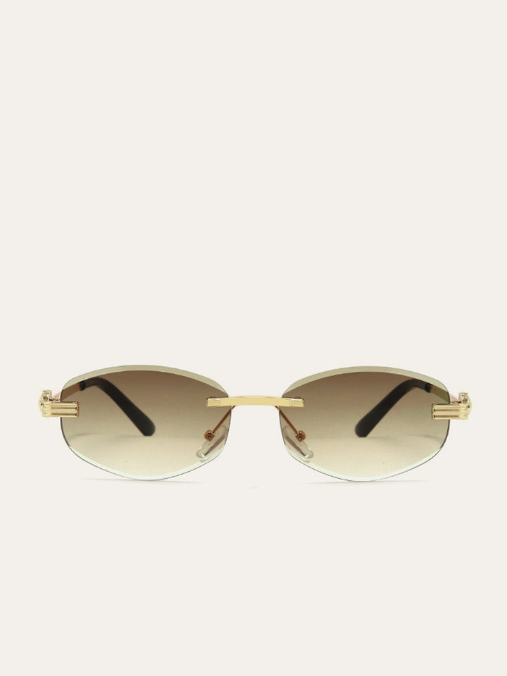 Goldfarbene randlose Gradient Sonnenbrille