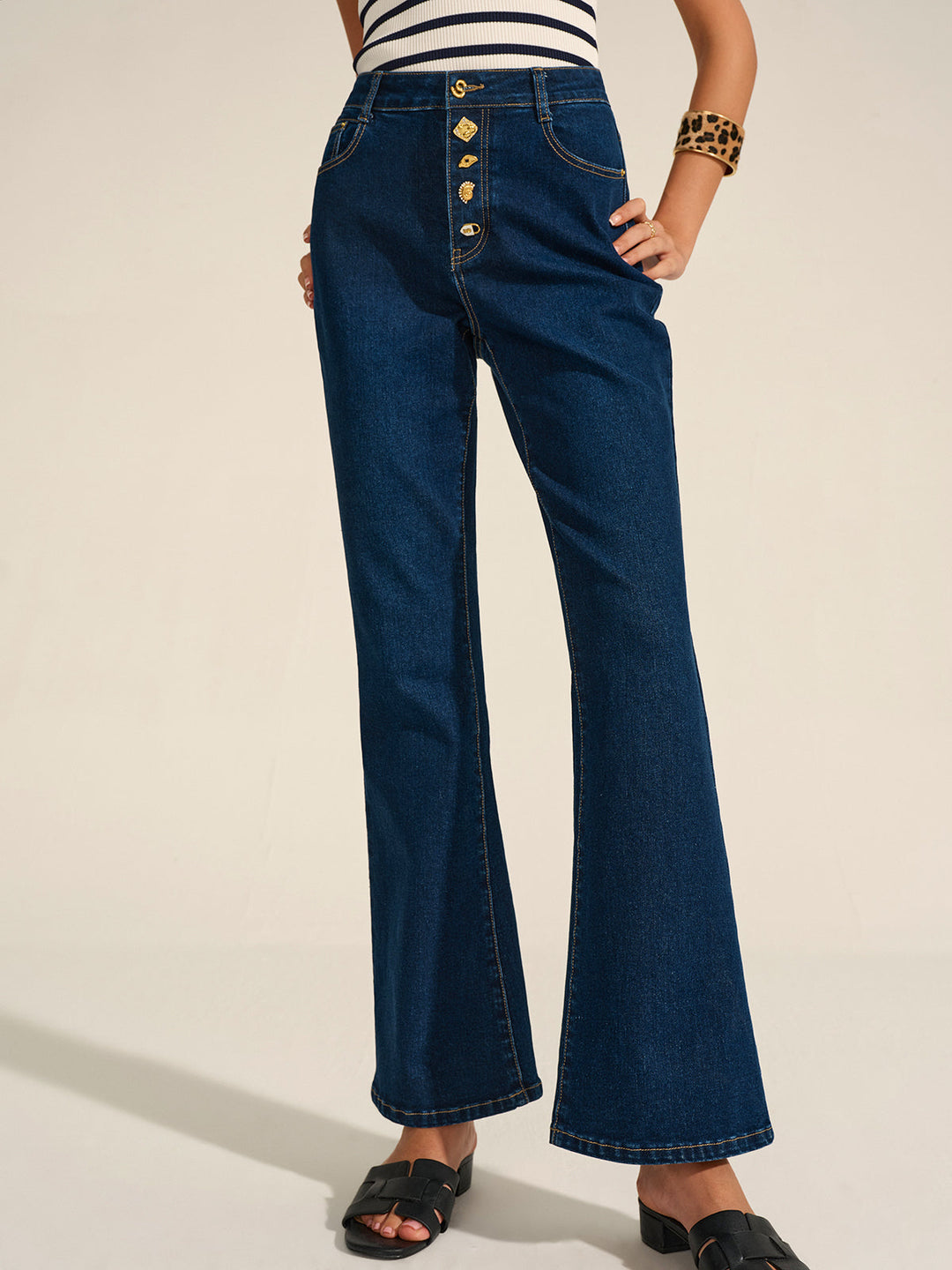 Denim Metal Deko Schlaghosen
