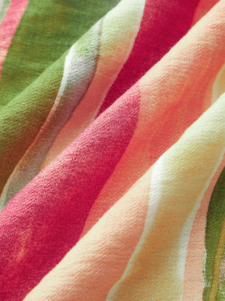 Buntes gestreiftes trägerloses Maxikleid aus Baumwolle