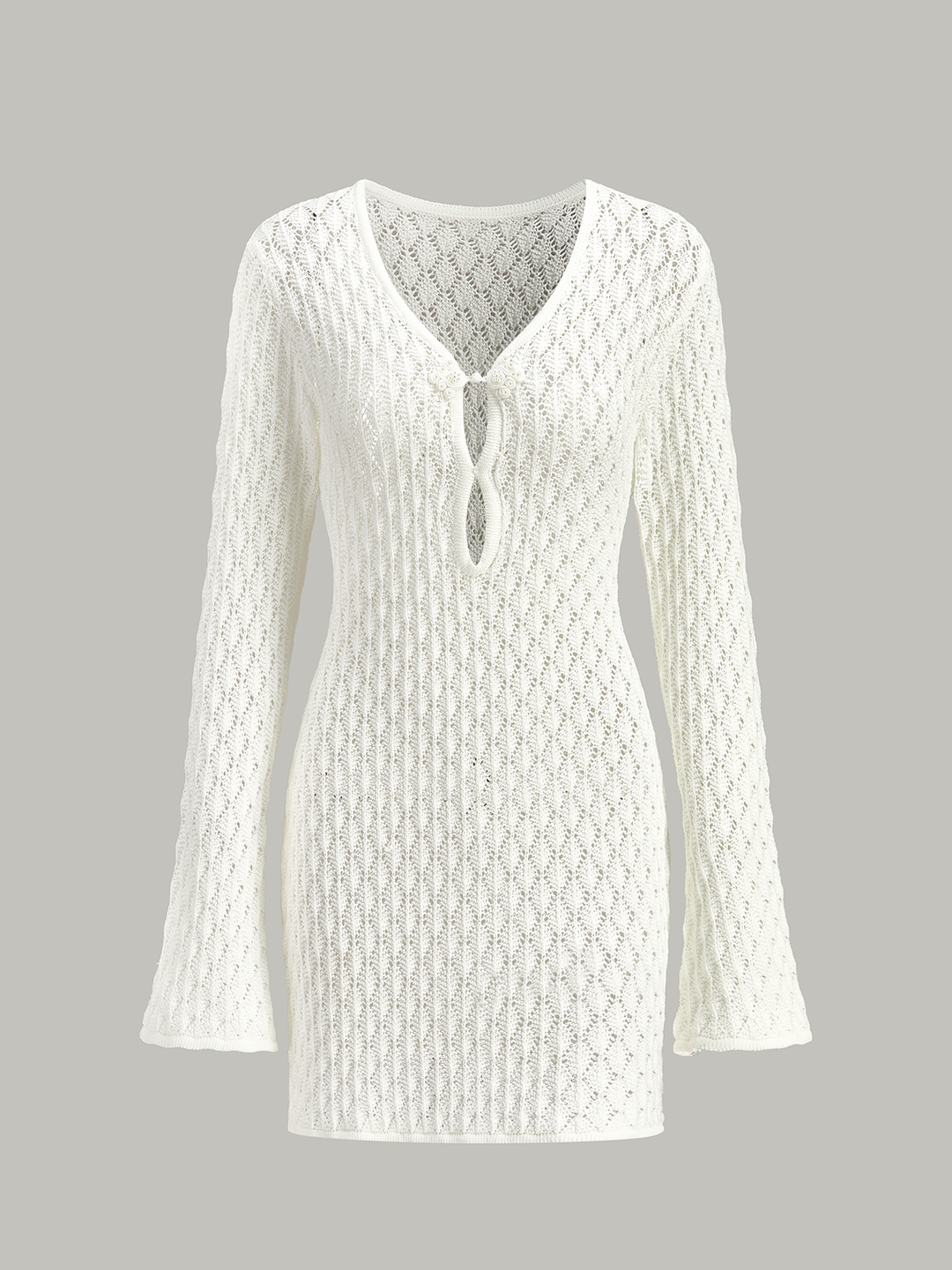 Sheer Knit Pulloverkleid mit Cut-Out-Detail