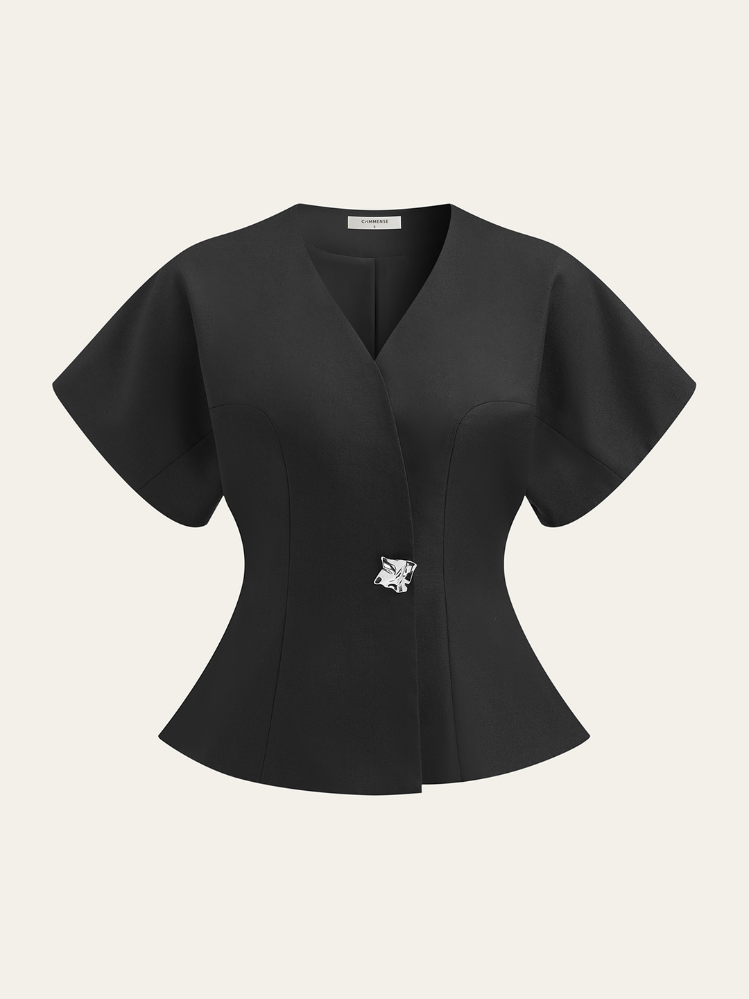 V-Ausschnitt-Peplum-Oberteil