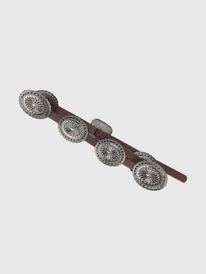 Vintage Concho Schnallen Ledergürtel