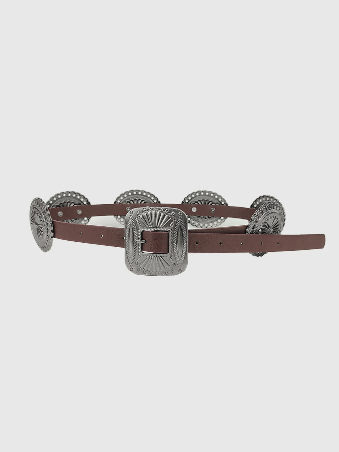 Vintage Concho Schnallen Ledergürtel