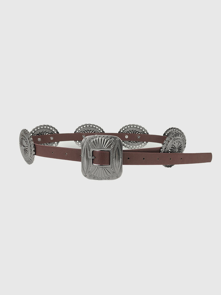Vintage Concho Schnallen Ledergürtel