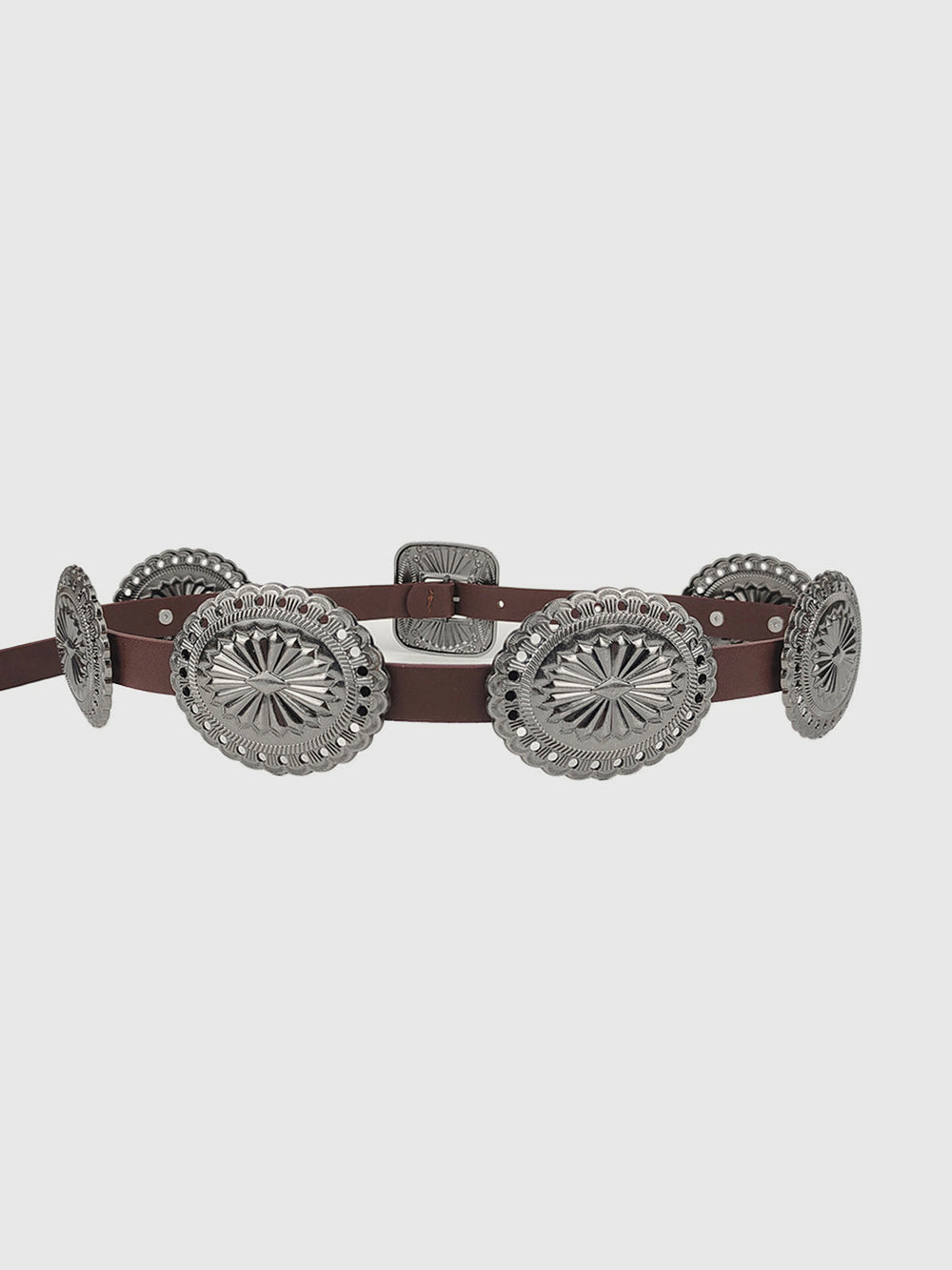 Vintage Concho Schnallen Ledergürtel