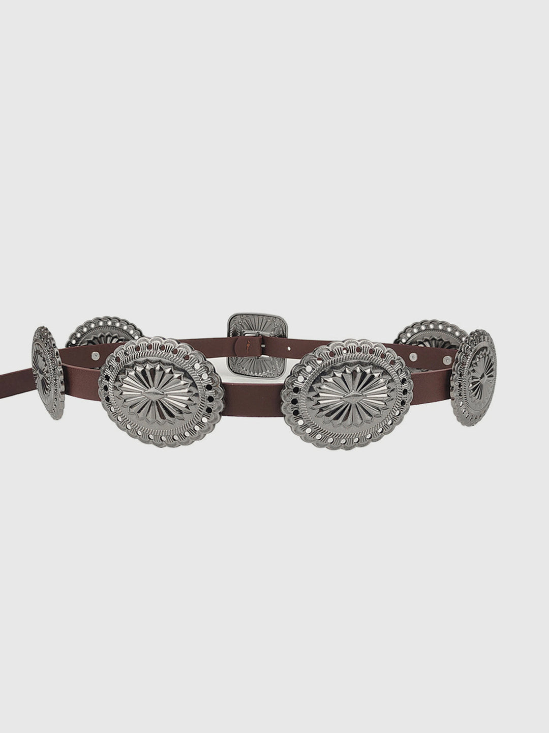 Vintage Concho Schnallen Ledergürtel