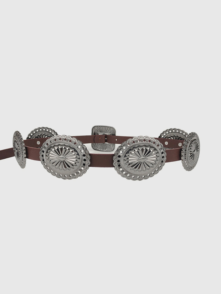 Vintage Concho Schnallen Ledergürtel
