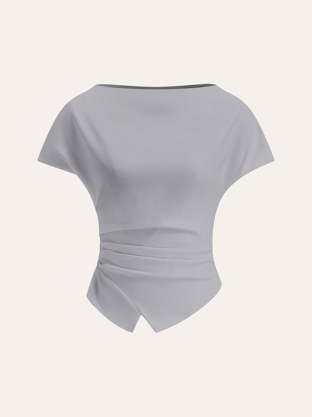 Asymmetrisches T-Shirt mit Raffung