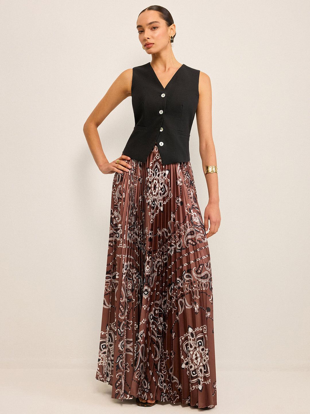 Boho Falten Maxirock