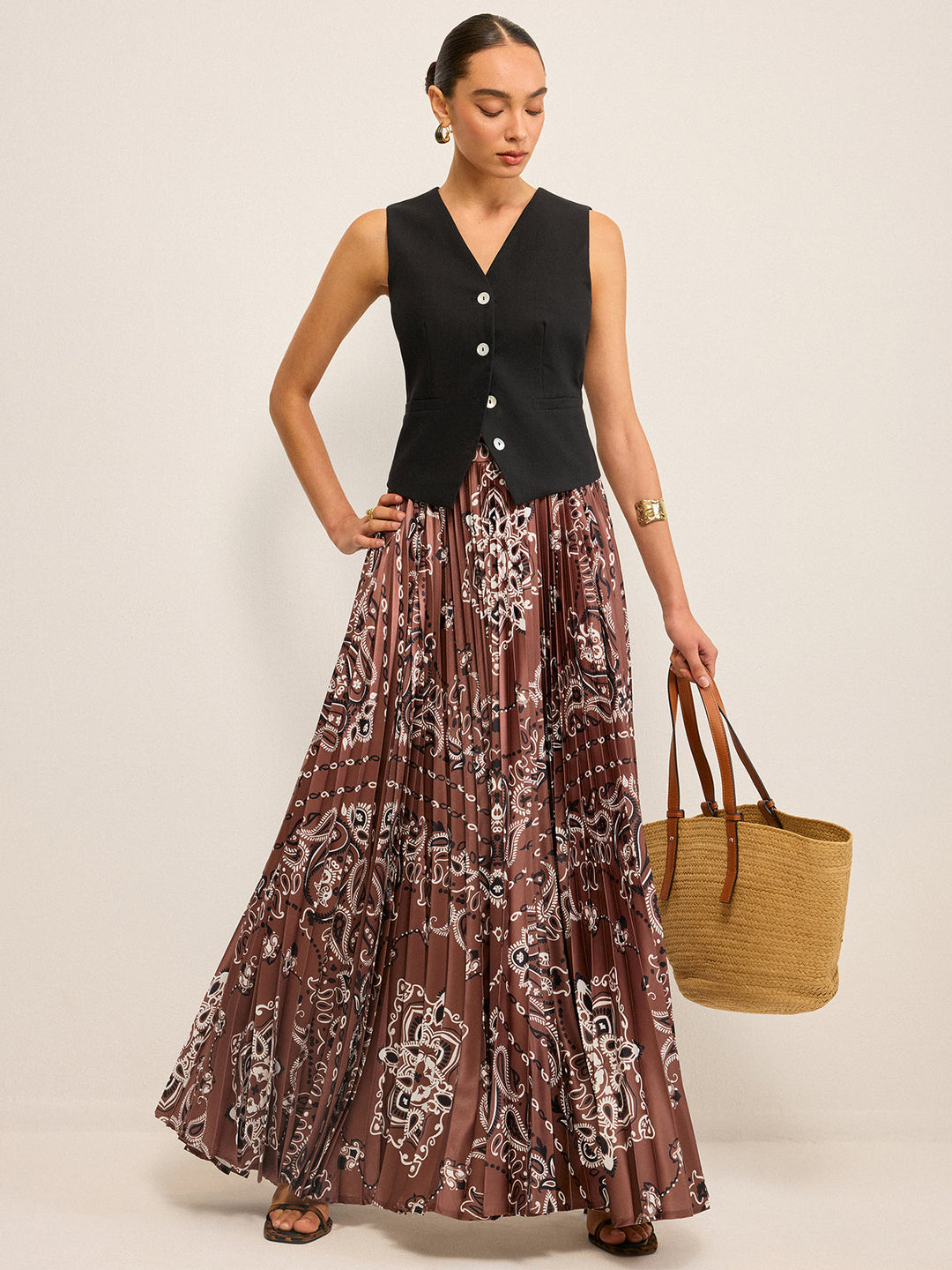 Boho Falten Maxirock