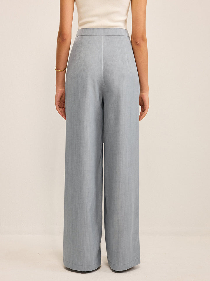 Plissierte Marlenehose mit weitem Bein