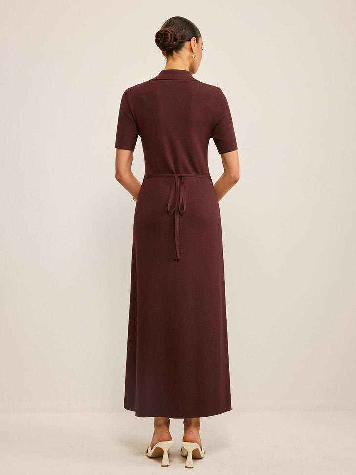 Maxikleid mit aufgesetzter Knopfleiste