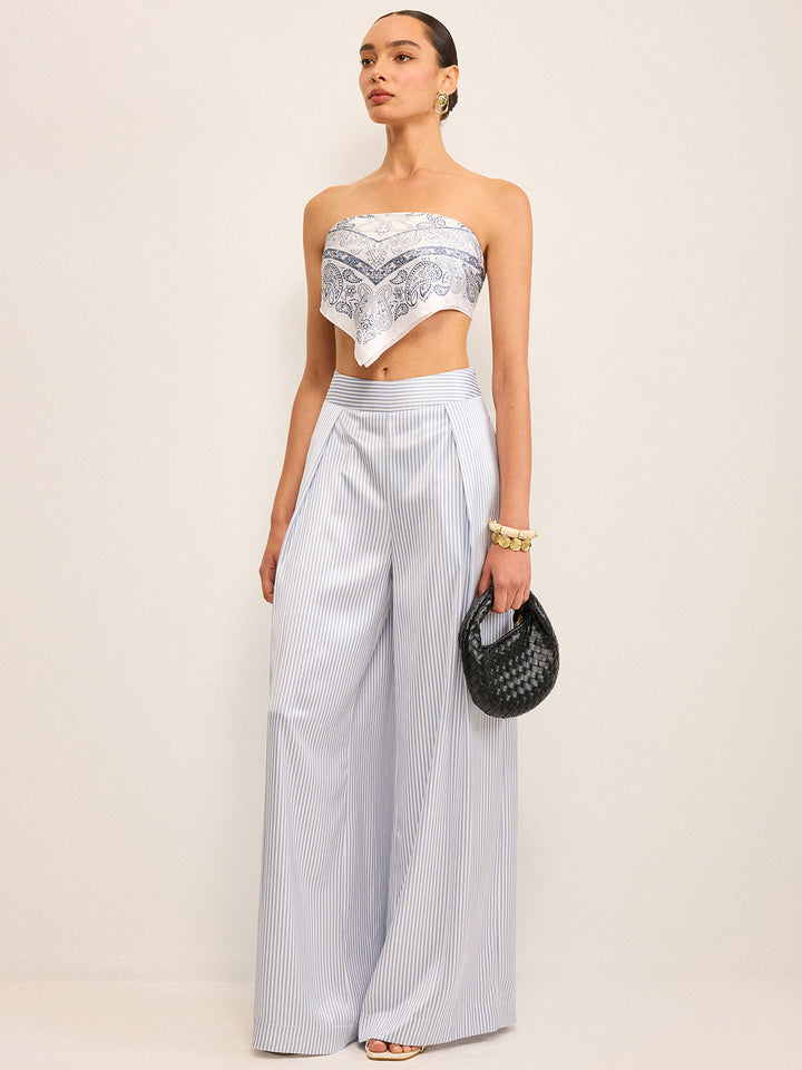 High-Waisted Gestreifte Marlenehose