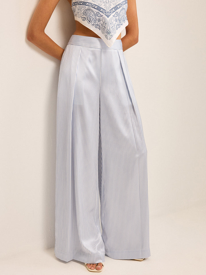 High-Waisted Gestreifte Marlenehose