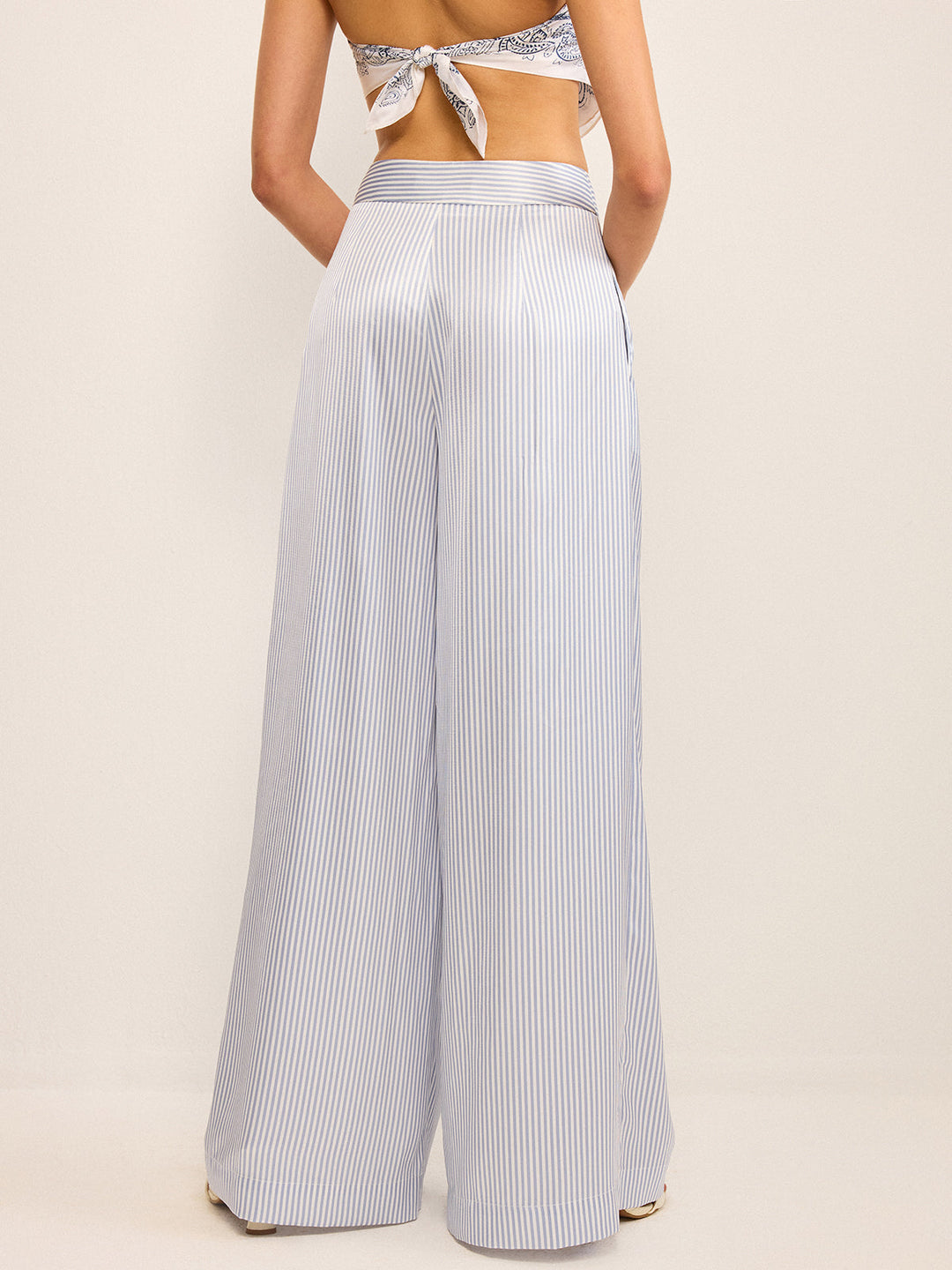 High-Waisted Gestreifte Marlenehose