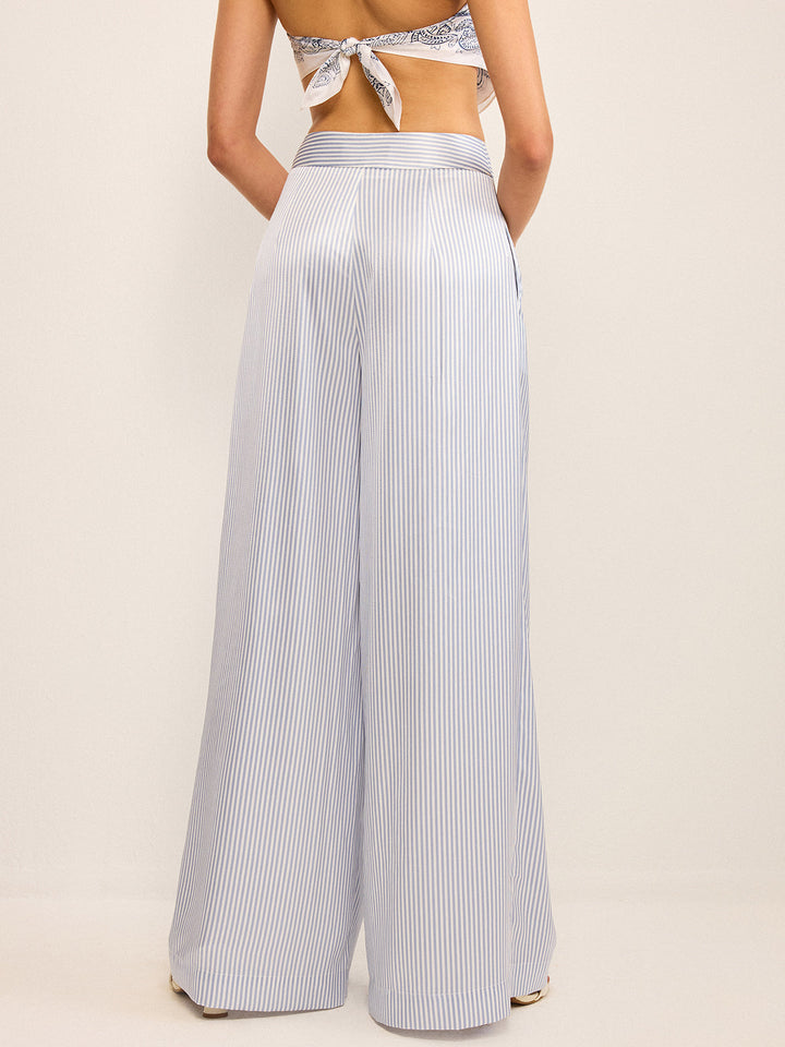 High-Waisted Gestreifte Marlenehose