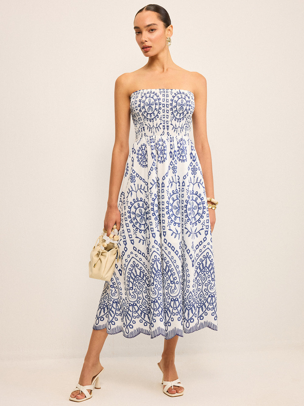Ärmelloses Boho Maxikleid