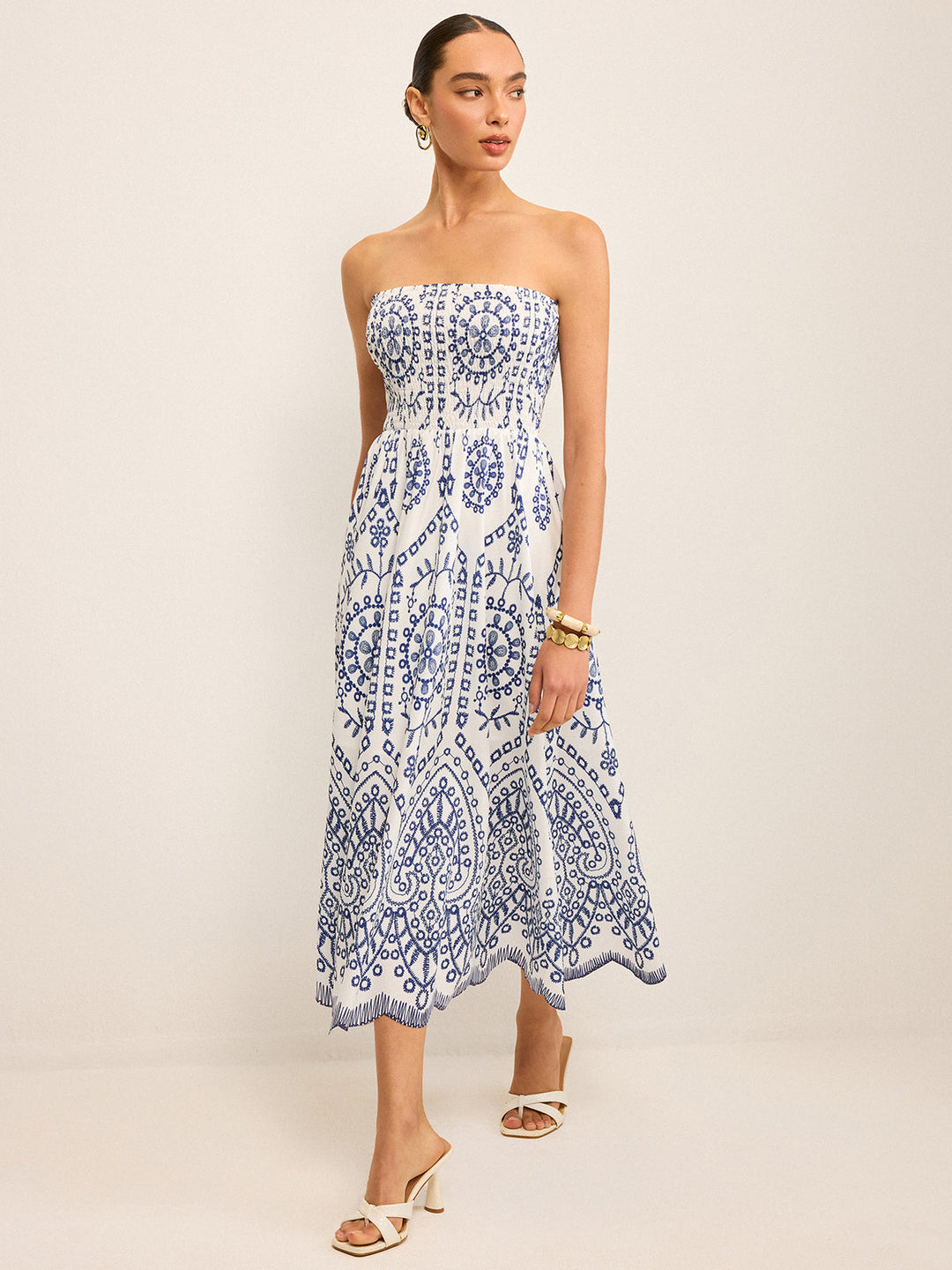 Ärmelloses Boho Maxikleid