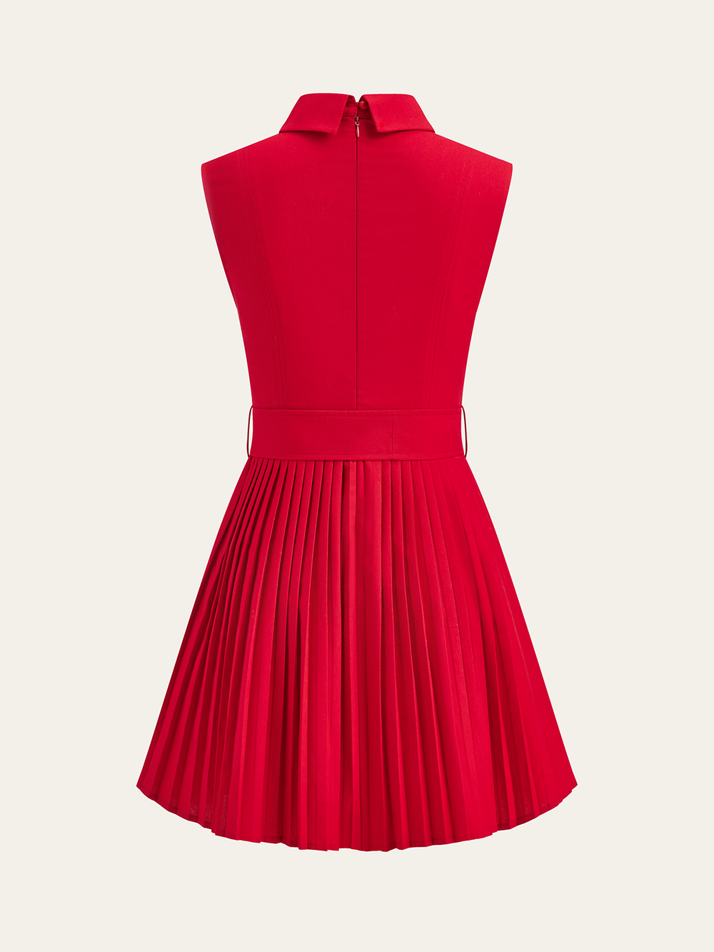 Shirt-Kragen Kleid mit Gürtel und Falten