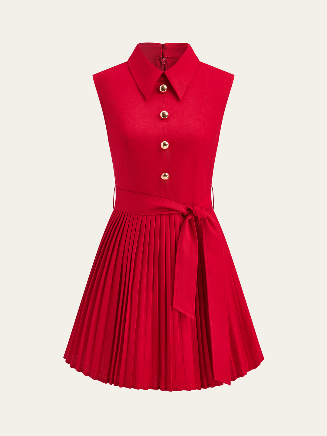 Shirt-Kragen Kleid mit Gürtel und Falten