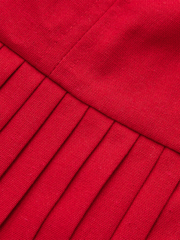 Shirt-Kragen Kleid mit Gürtel und Falten