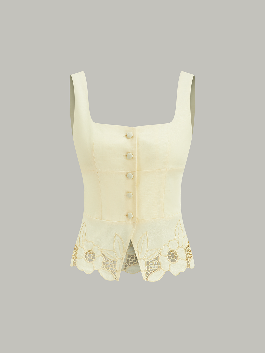 Leinen & Baumwolle Bestickte Tanktop